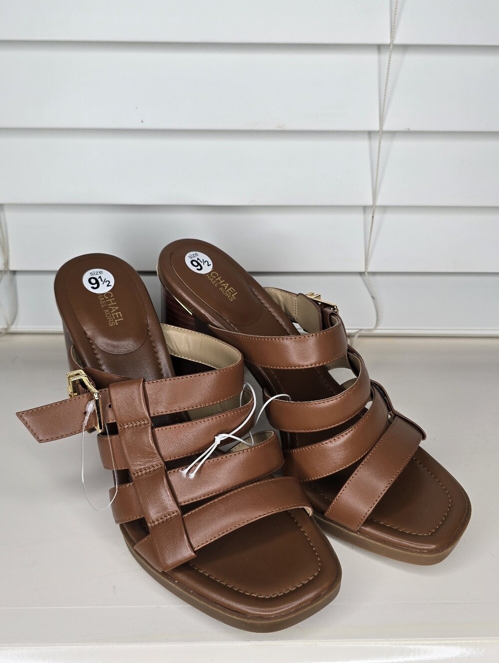 MICHAEL Michael Kors Brown Strappy Block Heel Sandals